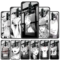 junji ito tees horror for xiaomi redmi k40 k30 k20 pro plus 9c 9a 9 8a 7 luxury shell tempered glass phone case cover