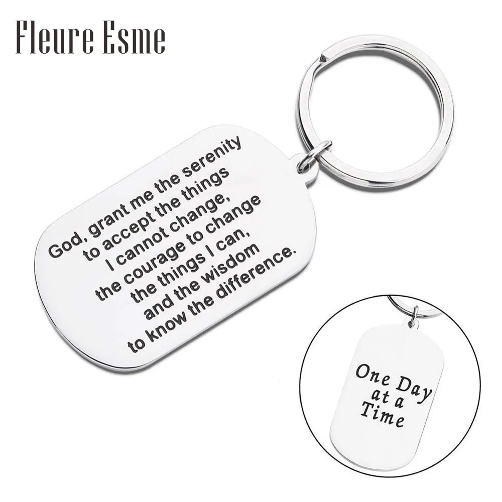 

Encouragement Gifts Keychain for Men Women Inspirational Gifts for Him Her Birthday Religious Jewelry Keyring Serenity Prayer