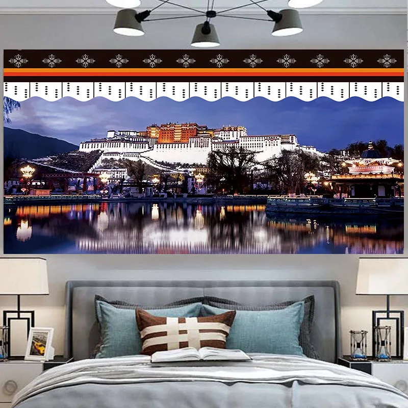 Tibet potala palace wall tapestry tapiz 3d decor blanket trippy tenture murale | Дом и сад