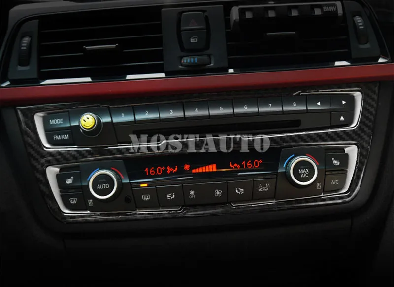 Для BMW 3 серии 4 F30 F31 F32 F34 консоль из углеродного волокна CD и AC панель отделка крышка