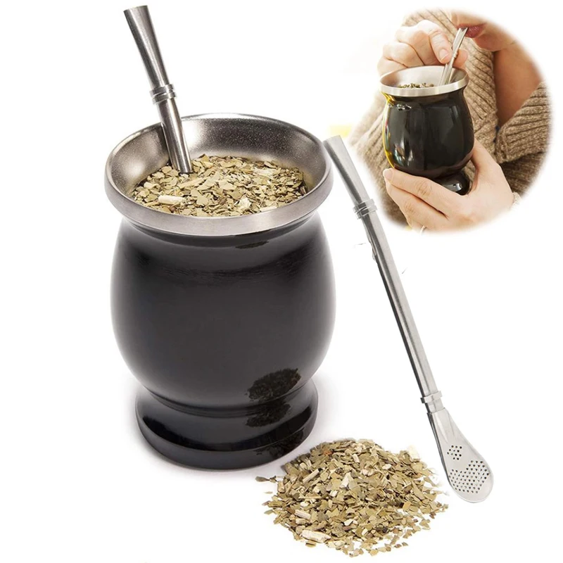 

Набор из тыквы Yerba Mate с двойными стенками, из нержавеющей стали
