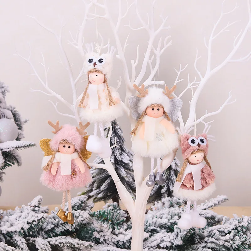 

Cute Christmas Plush Angel Pendant Child Doll Gift Tree Hanging Accessories