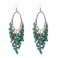 all seasons womens fashion beaded french hook earrings gold plated crystal drop earrings statement jewelry bijoux