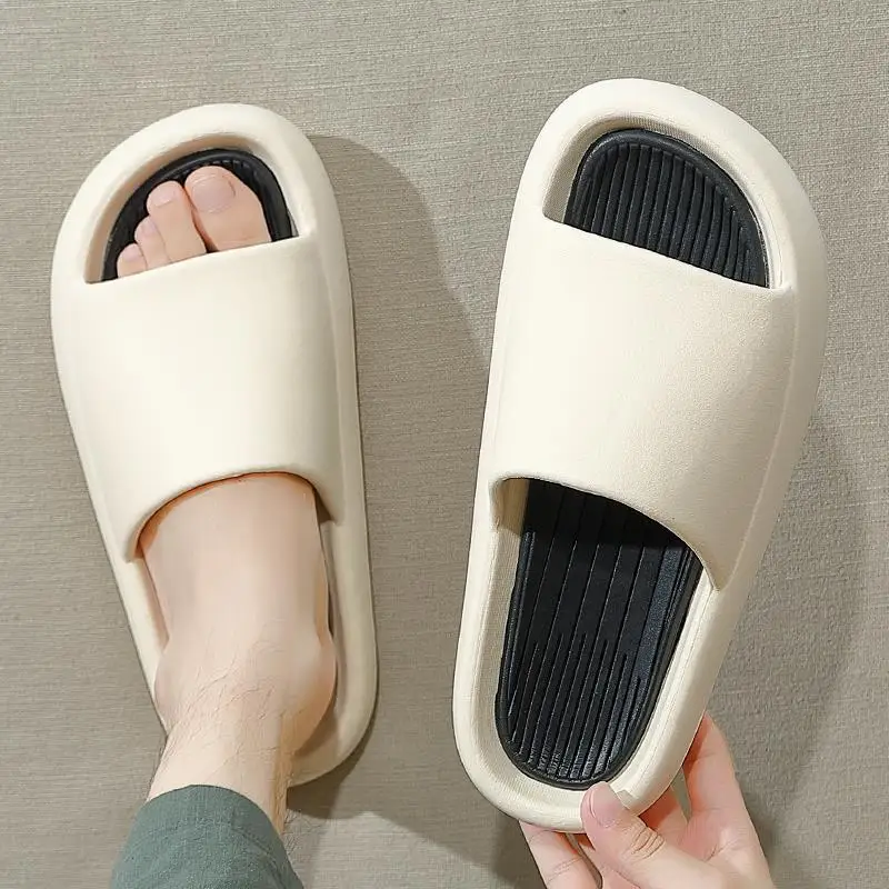 

Women Men Thick Platform Slippers Colored Indoor Bathroom Slides Soft EVA Anti-Slip Home Floor Slides Ladies Summer Shoes