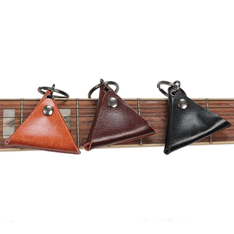

Leather Guitar Picks Bag Simple Vintage Style Creative Ukulele Beginners Gift String Musical Instruments Storage Accessories New