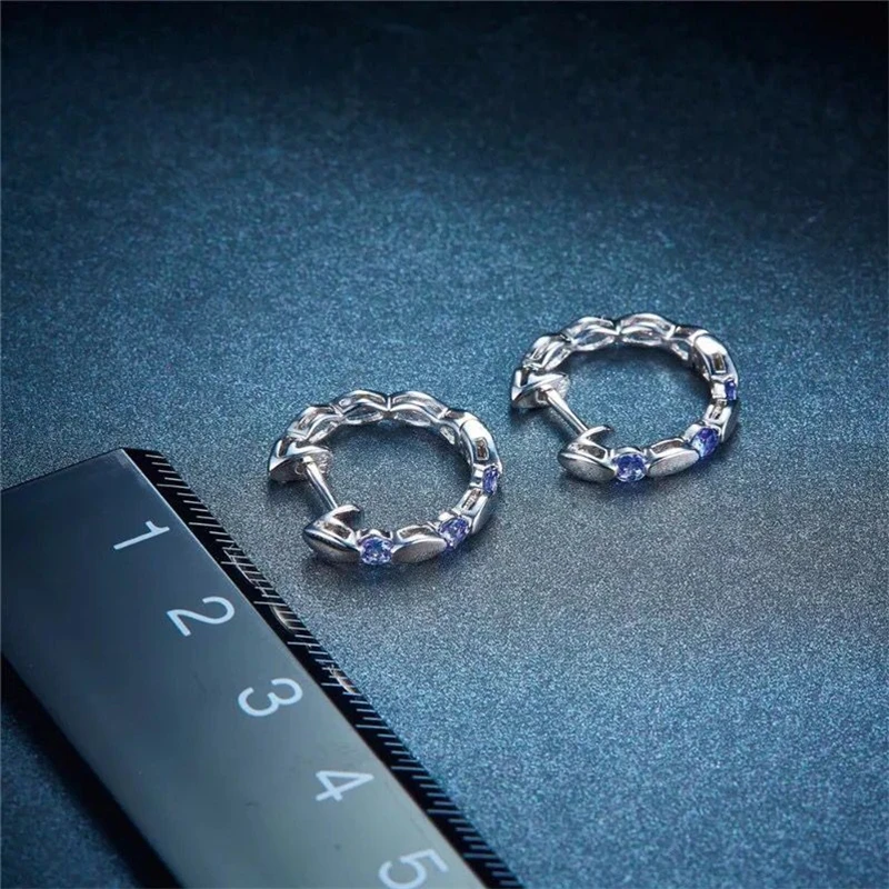 

New Silver Earrings Ear Buckle Personality Charm Temperament Wild and Flexible Twisted Inlaid Zircon Female Ear Jewelry