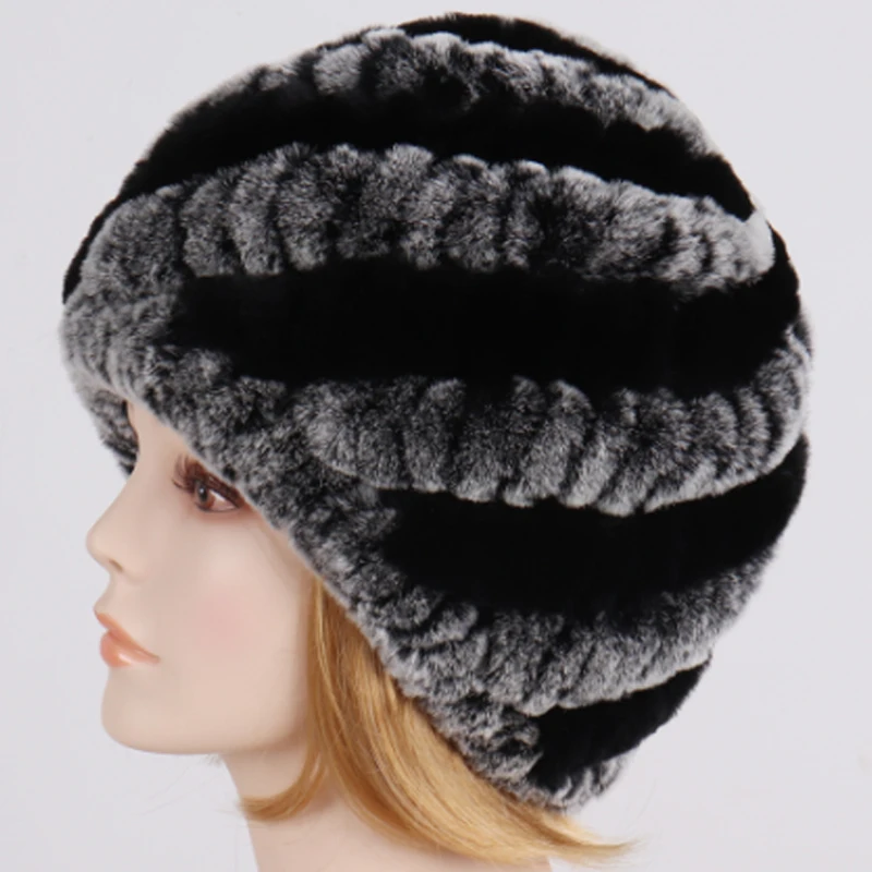 Женские зимние 100% натуральный настоящий мех кролика Женская Мягкая шапка из меха