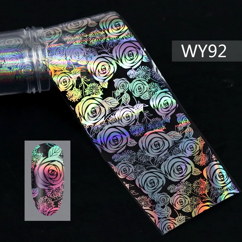 Y92 Nail Foils 1 шт. голографические наклейки-лак для ногтей Переводные Звездные полоски наклейки для дизайна ногтей смешанные узоры ползунки для хобби ногтевой дизайн - Цвет: Y92 Nail Foils