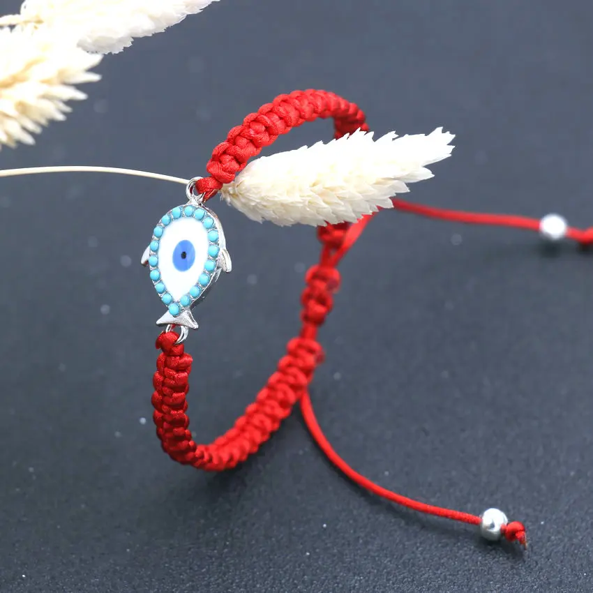 Из горного хрусталя браслет Lucky красная веревочная нить браслеты с брелоками для