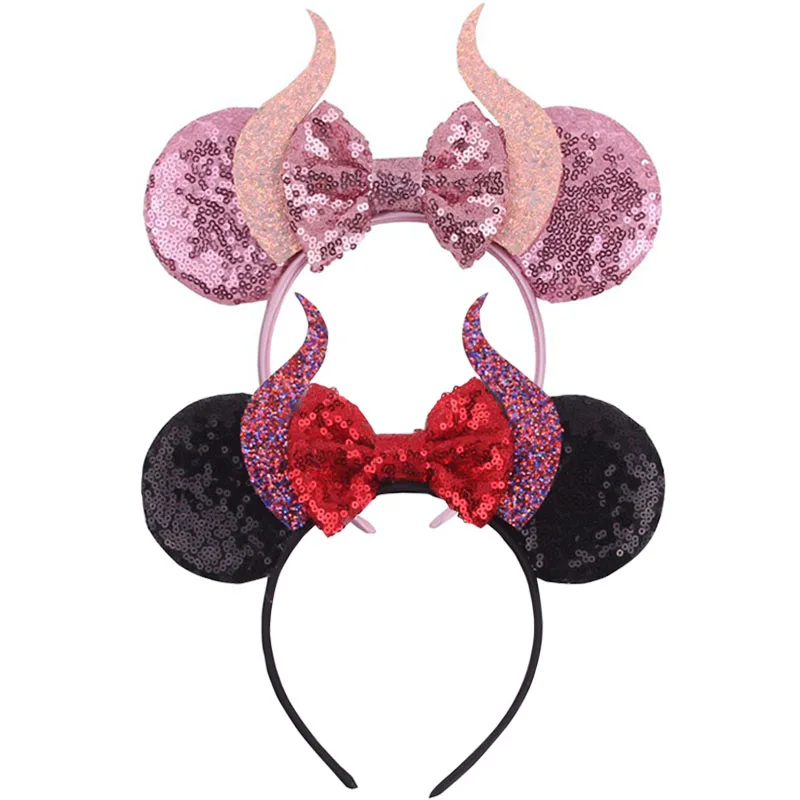 Ободок для волос с изображением дьявольского рога девочек и мальчиков повязка на