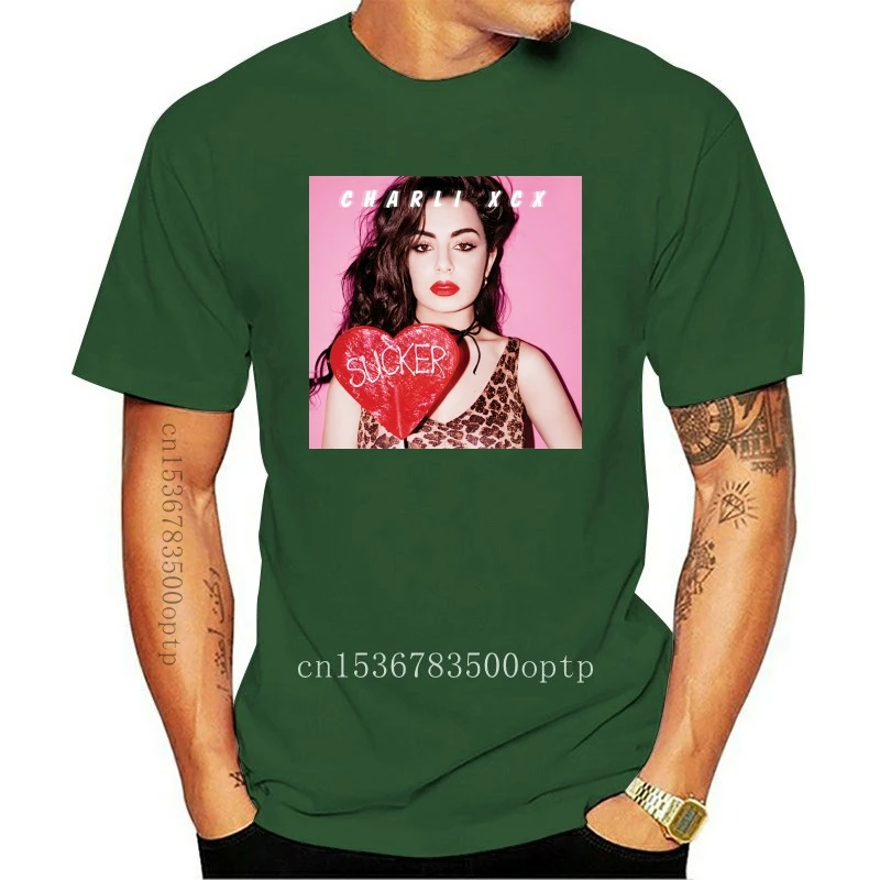 

Новые мужские повседневные хлопковые футболки Charli Xcx на присосках, летние модные топы с круглым вырезом, черный Размер, женская модель