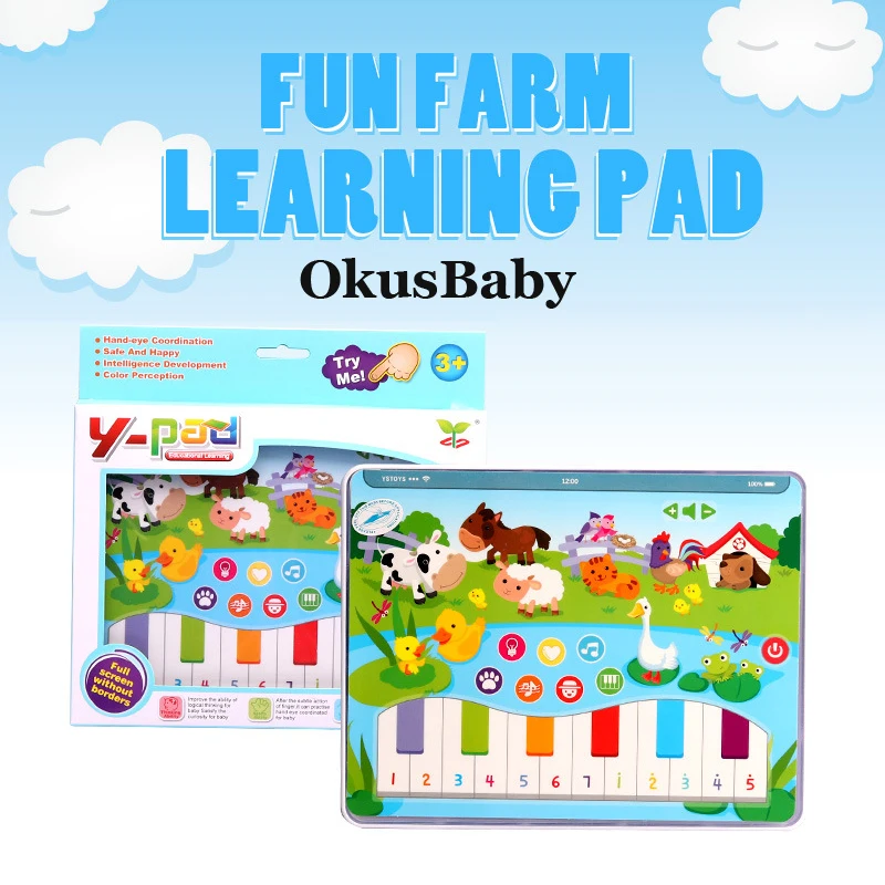 

New 7 Modes Baby Musical And Lights Paino Keyboard Toys Educational Songs Children Play Fun Farm Learning Pad Animal Voice Toy