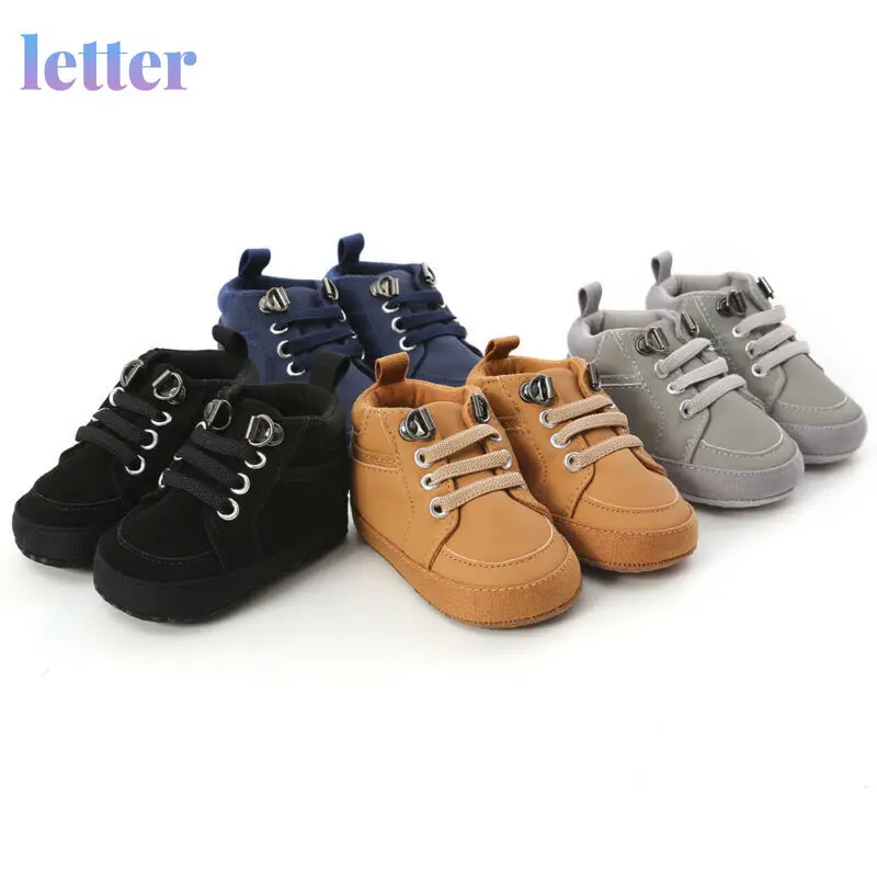 

Toddler Infant Baby Boy Girl Leather Shoes Kids Soft Sole Crib Shoes