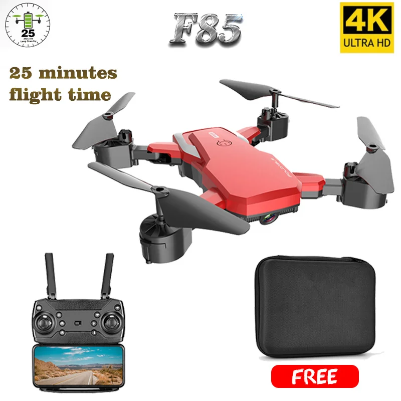 

F85 Дрон 4K HD камера WIFI FPV 1080P двойная камера Follow Me складной Квадрокоптер красный и черный Радиоуправляемый Дрон долгий срок службы батареи игр...