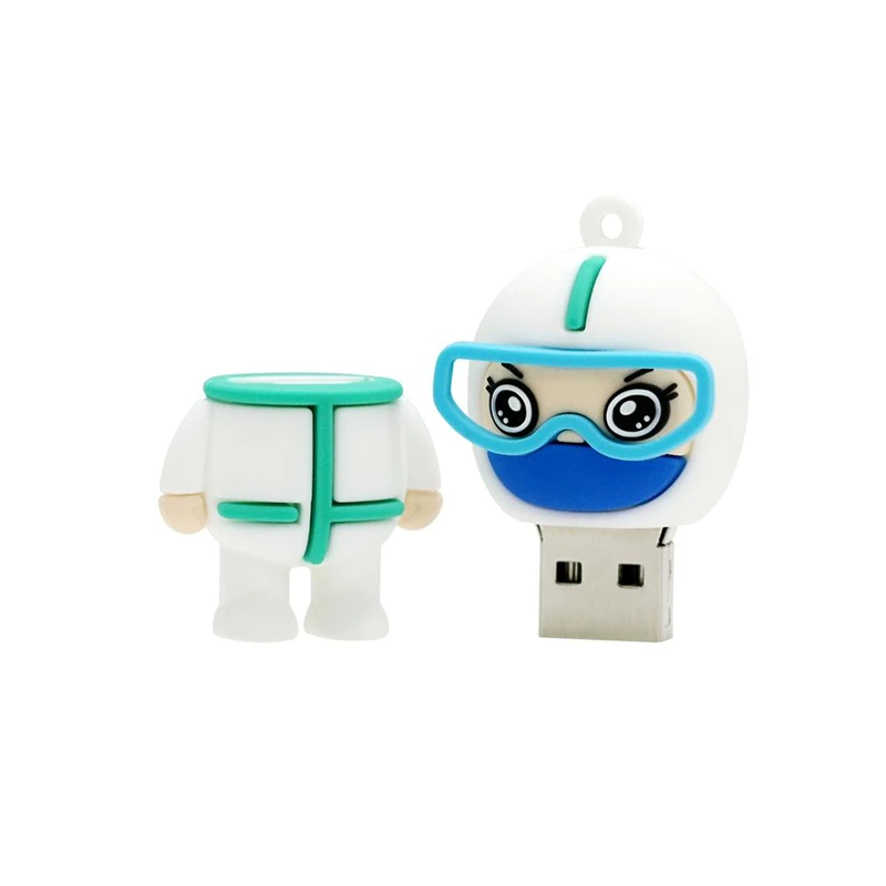 Cartoon Doctor Nurse Pendrive 128G Cle USB 2.0 Flash Memory Pen Drive Stick 16GB 32GB 64G 256G Drives External Storage | Компьютеры и