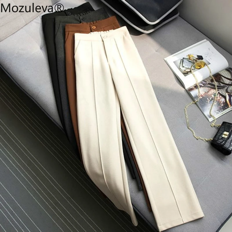 Mozuleva Falling широкие брюки женские осенние и зимние Новые прямые шерстяные с высокой