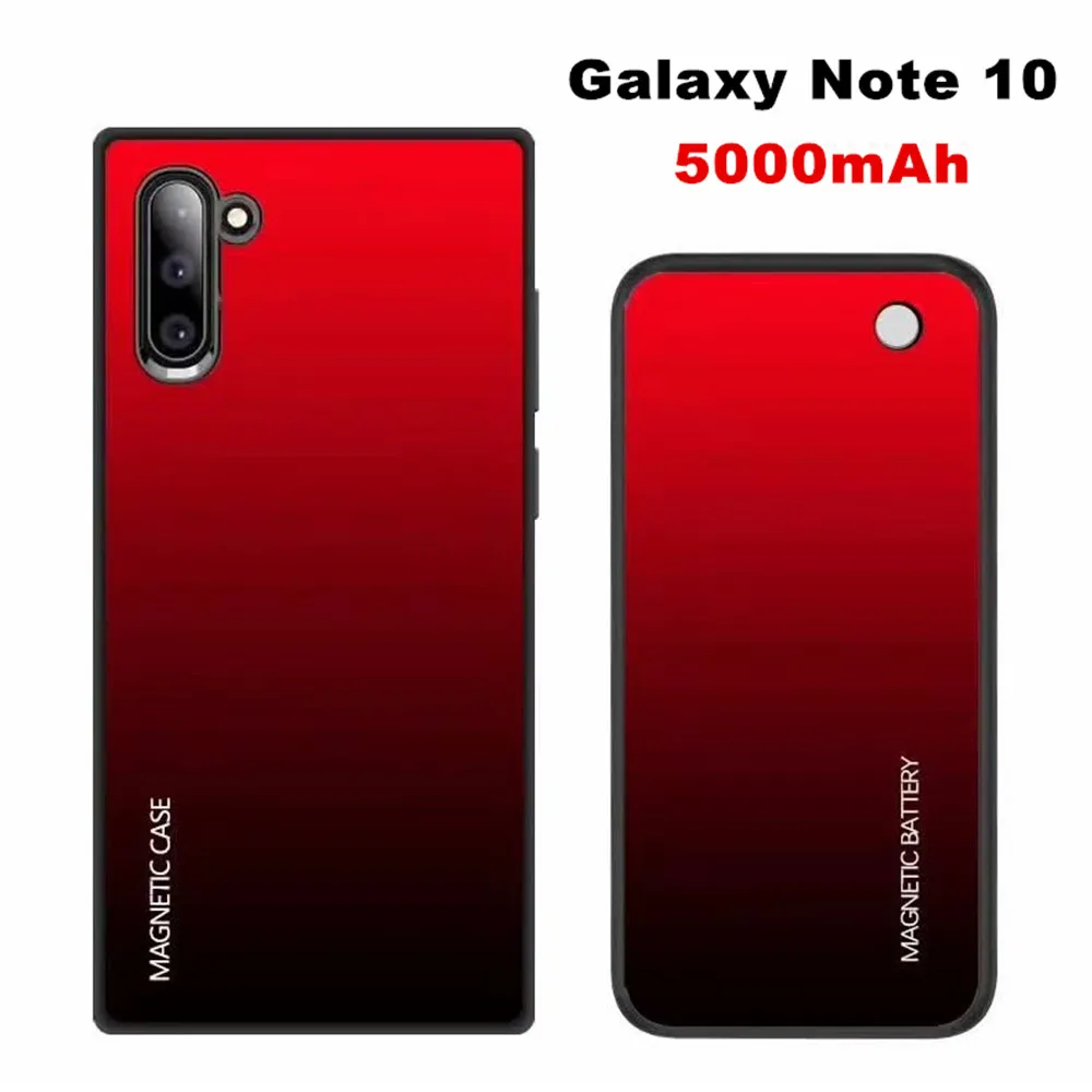 Беспроводной магнитный чехол для зарядного устройства для samsung Galaxy Note 10 Plus, чехол для питания 5000 мА/ч, чехол для внешнего зарядного устройства - Цвет: For Note 10