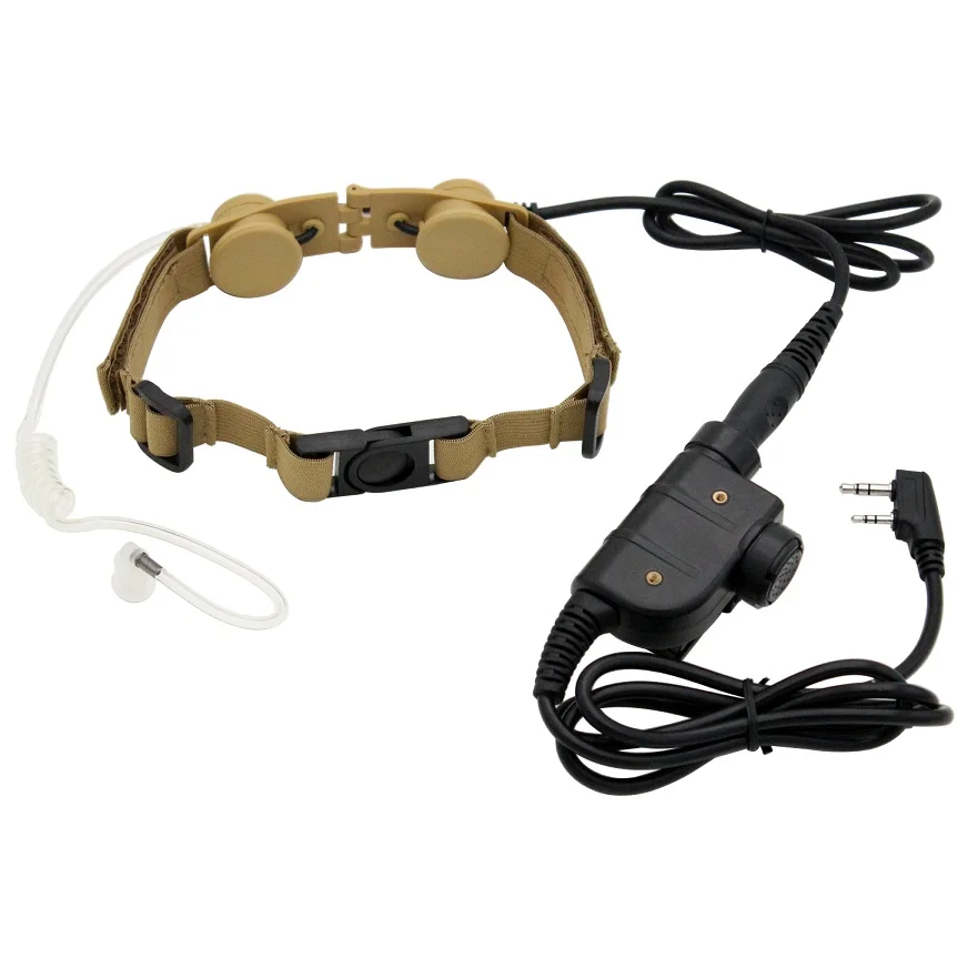 Z Тактический горловой микрофон Z003 гарнитура с Silynx PTT для BaoFeng UV-5R UV-5RA UV-5RE UV-5X BF-888S Retevis H777 TYT иди и болтай Walkie Talkie - Цвет: Brown
