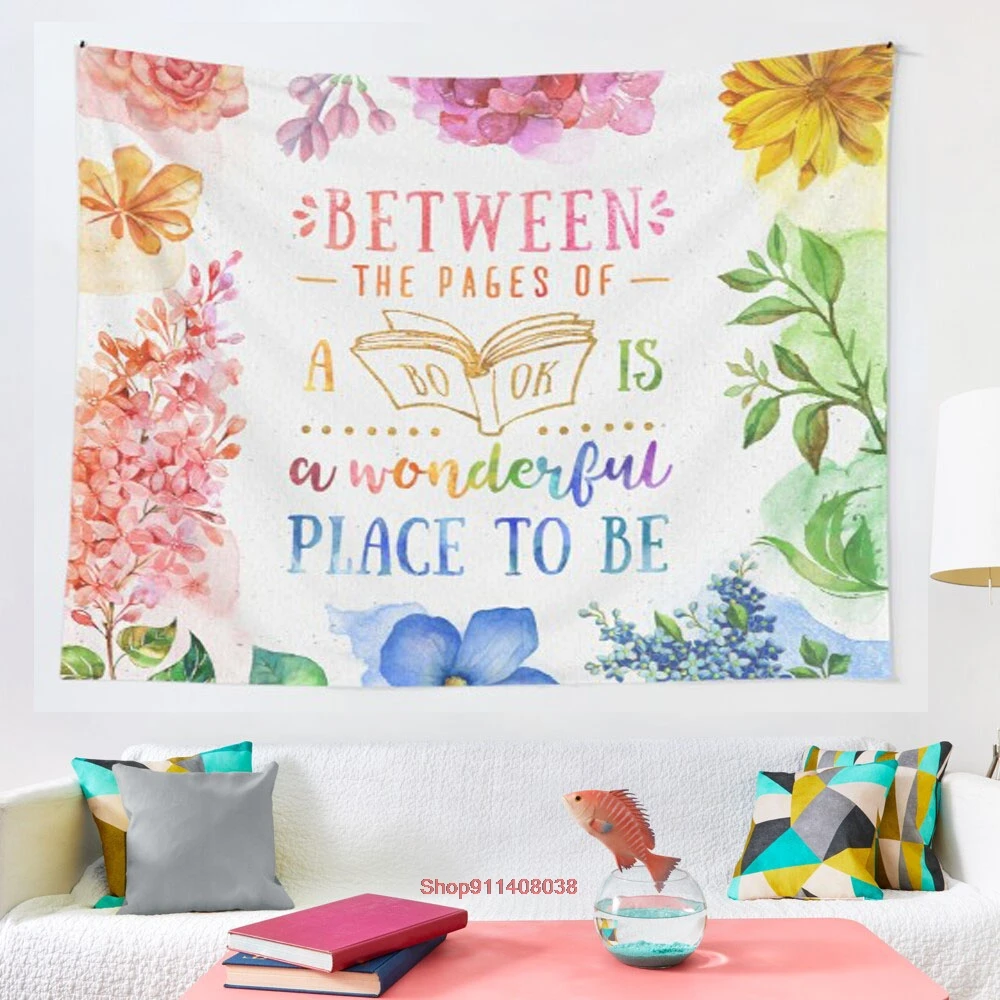 

Between the pages tapestry Psychedelic Colorful Wall Hanging Tapestries Dorm Wall Art Yoga Mat