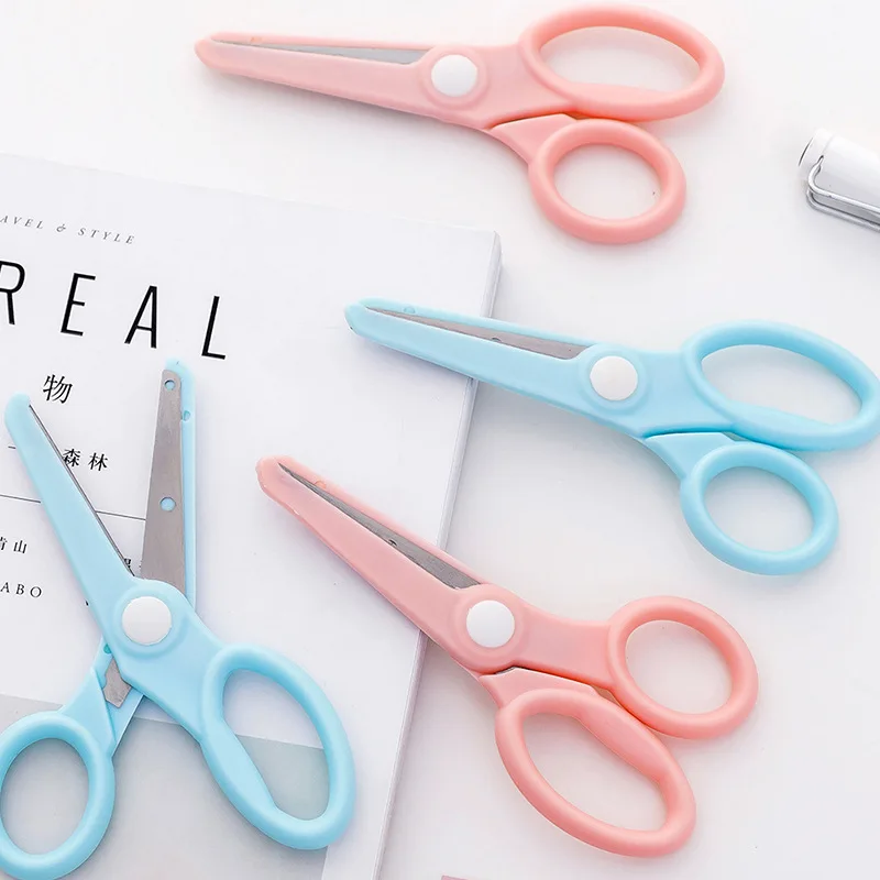 

1PCS Creative Child Safety Handmade Scissors Student Paper-cutting DIY Anti-pinching Scissors For Kindergarten Baby