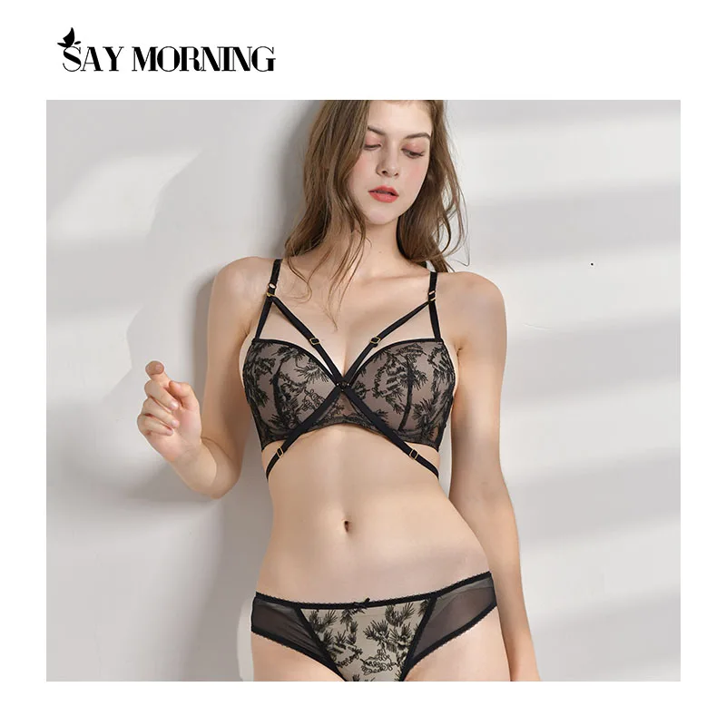 Сексуальный кружевной комплект нижнего белья с вышивкой SAY MORNING нижнее тонкое