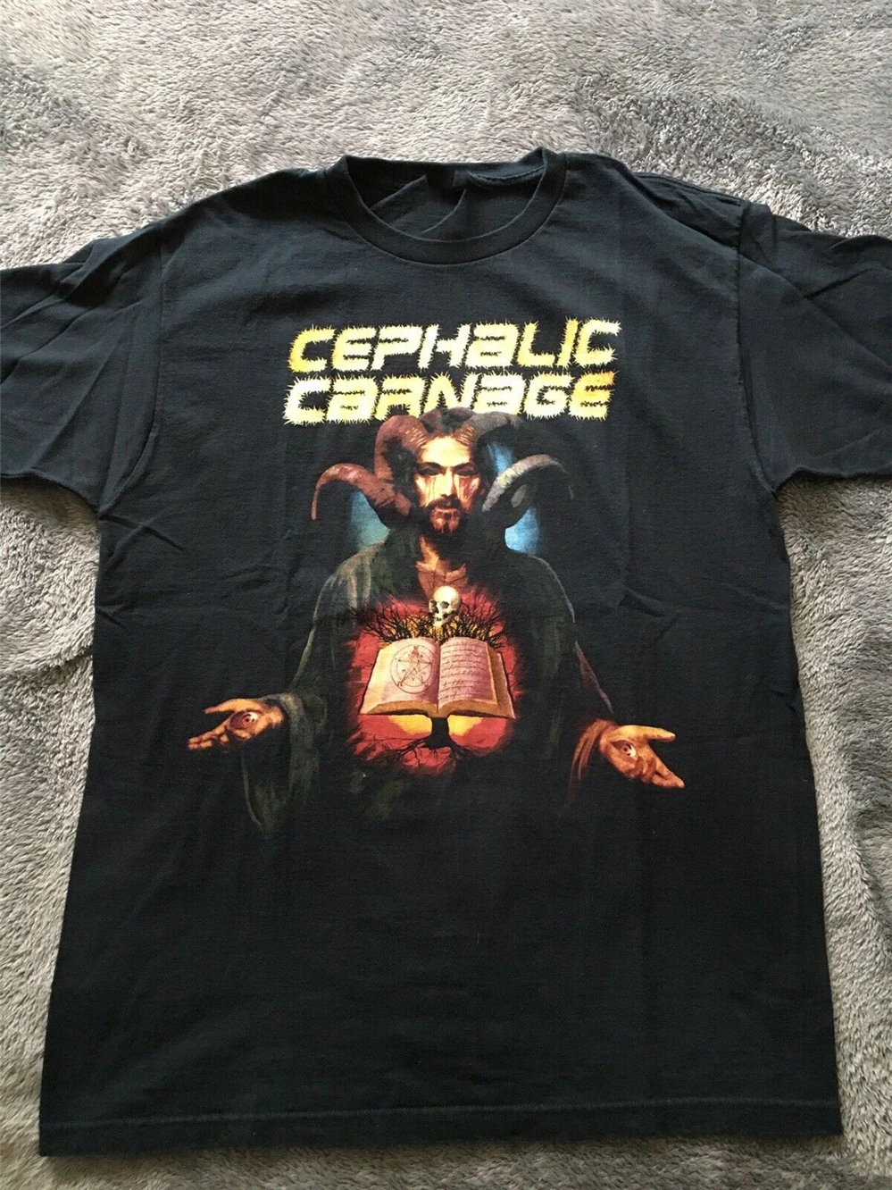 Cephalic Carnage Big Evil Jesus Xenosapien металлическая футболка с сердцевиной смерти Мужская по