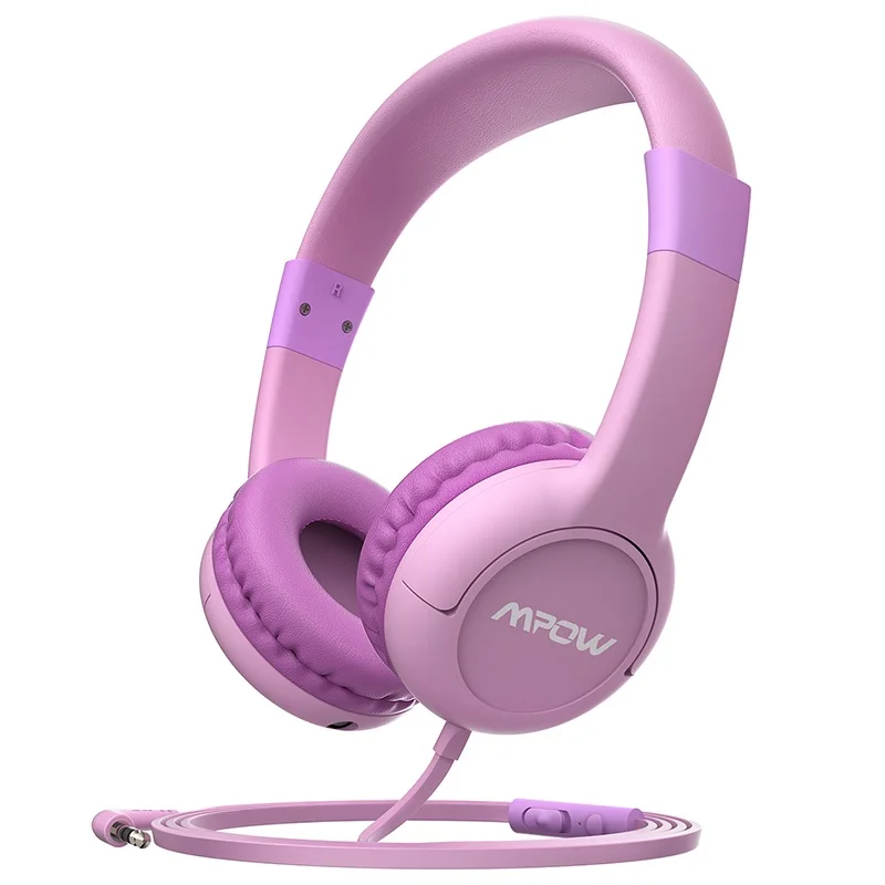 Pink Mpow новые милые Проводные детские наушники с микрофоном для защиты слуха, ограниченная громкость, наушники для детей, девочек и мальчиков - Цвет: Pink
