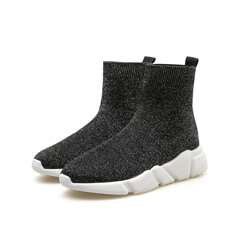 Женские Серебристые ботильоны на платформе пикантные ботинки толстой подошве