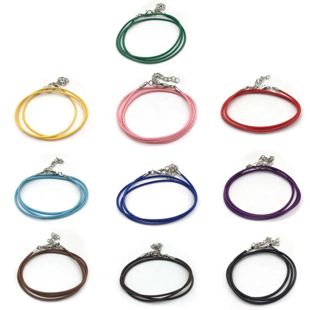 

100 Strand Waxed Cord Necklace Making W/ Lobster Clasp Chain For DIY Jewelry