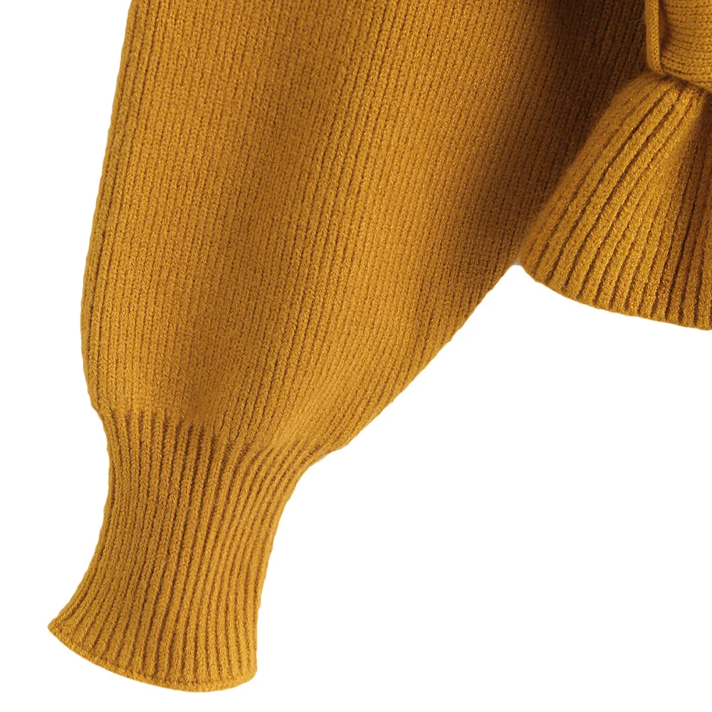 ZAFUL свитер с коротким рукавом и баской женские свитера высокой талией пуловеры