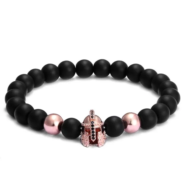 

Эластичный шлем воина 8 мм, золотые, серебряные, медные, с фианитами, бусины из фианита, богемный браслет для йоги, агат, оникс, камень e5df