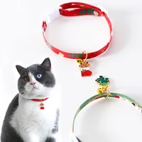 christmas holiday cat collar adjustable neck strap puppy kitten chihuahua collars with pendant pets rabbit necklace supplies