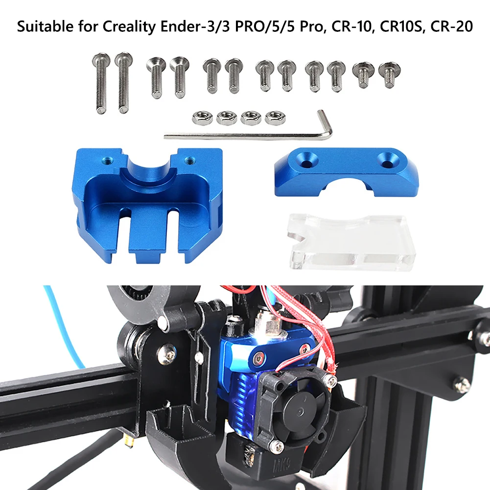 

3D Printer Hotend Extruder Multi Mount Block Kit for E3D V6 Ender-3 3 PRO Support Dual Cooling Fan Cooling Model 3D Printing
