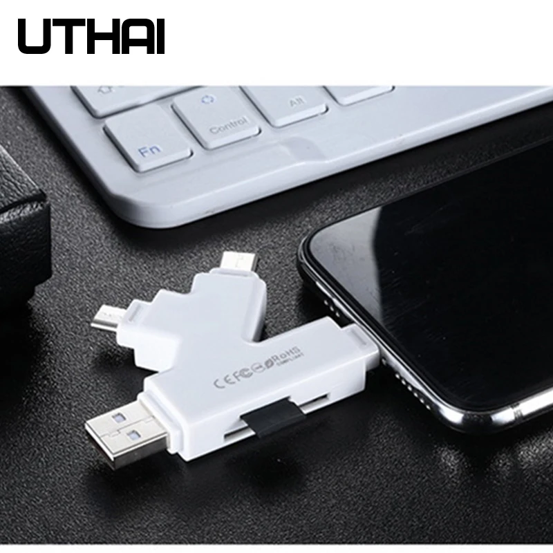 Утхай C80 быстрозаряжаемый Micro SD/TF OTG кард-ридер Multi чтения карт памяти мини-адаптер для iPhone 6/7/8 11 XR Plus iPod iPad OTG Картридеры