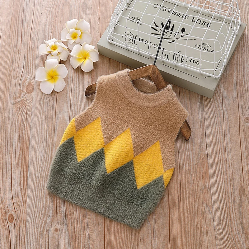 Детский свитер Пуловер для маленьких девочек шерстяной жилет без рукавов