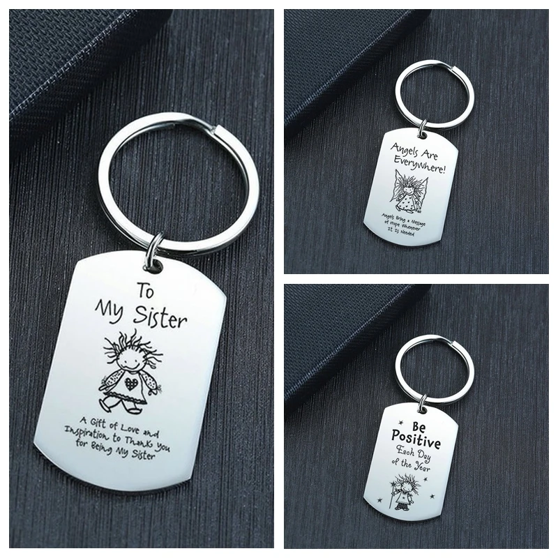

Newst Metal Keyring Charms Keychain Women Men Jewelry Pendants Car Key Ring for Friend Sisters Jewelry Accessories