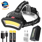 Налобный фонасветильник, светодиодный, перезаряжаемый с 2 аккумуляторами 18650 люмен