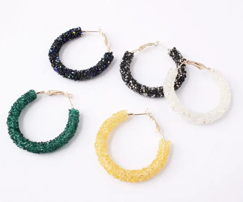 Серьги очаровательные большие Преувеличенные геометрические круглые блестящие