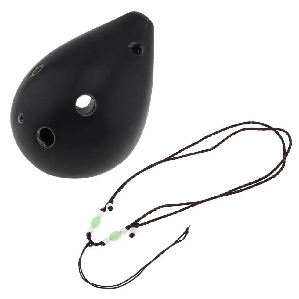 6 отверстий альт тонек окарина керамическая черная керамика флейта инструмент и