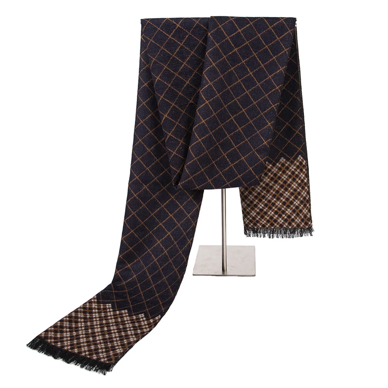 Брендовый мужской теплый шарф модный зимний однотонный стиль официальная