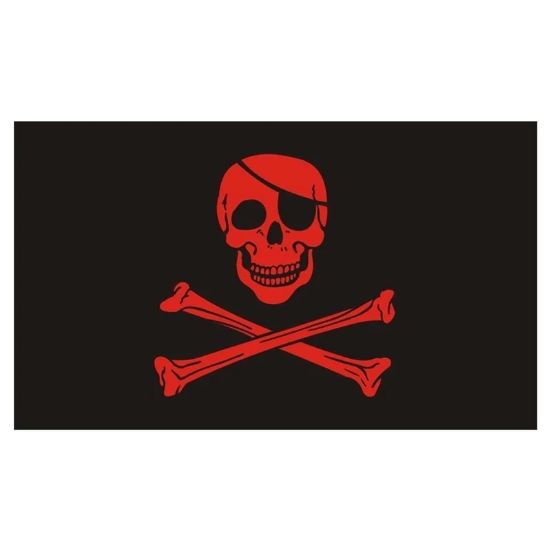 

Danger Red Pirates Flag 3x5 FT banner 100D 150X90CM Polyester brass grommets custom flag