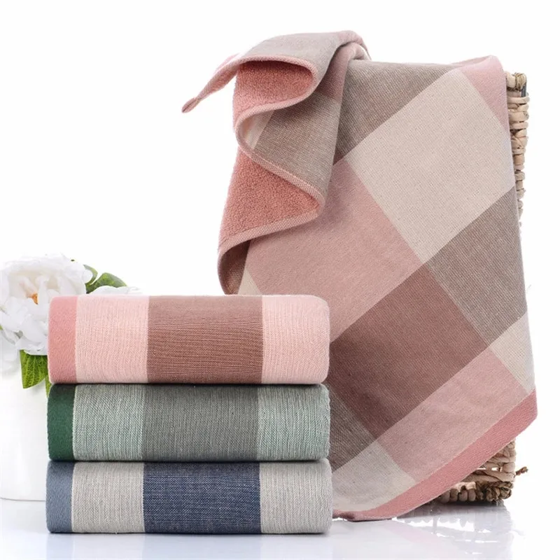 Полотенце для лица прямоугольное из хлопка в клетку |