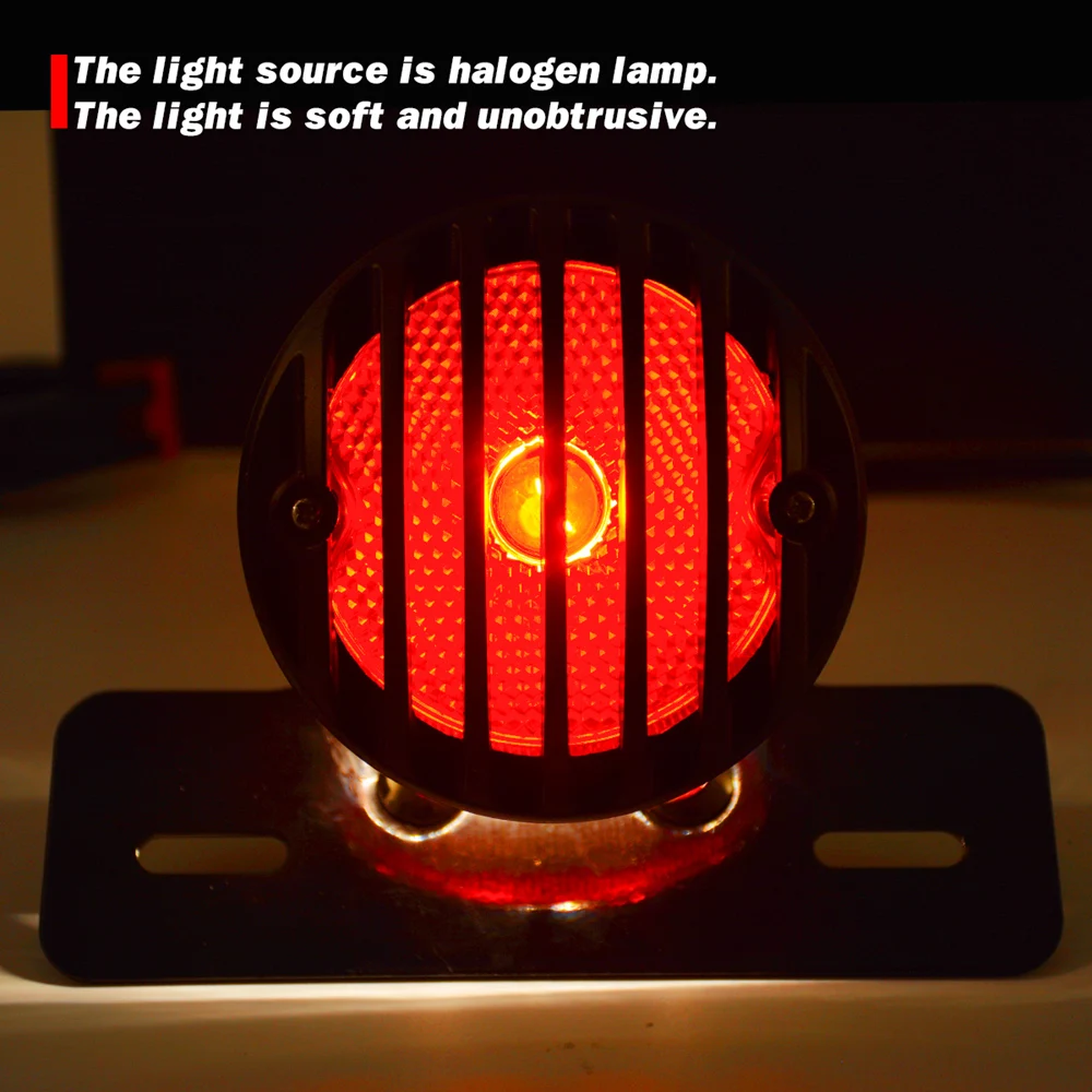 Motofans черный круглый металлический мотоциклетные задние тормоза светильник для