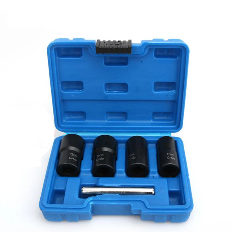 

Муфта с поворотным замком для гайки автомобильных шин, 5 шт., съемник повреждений 17 мм 19 мм 21 мм 22 мм, запасные части для гаечных ключей