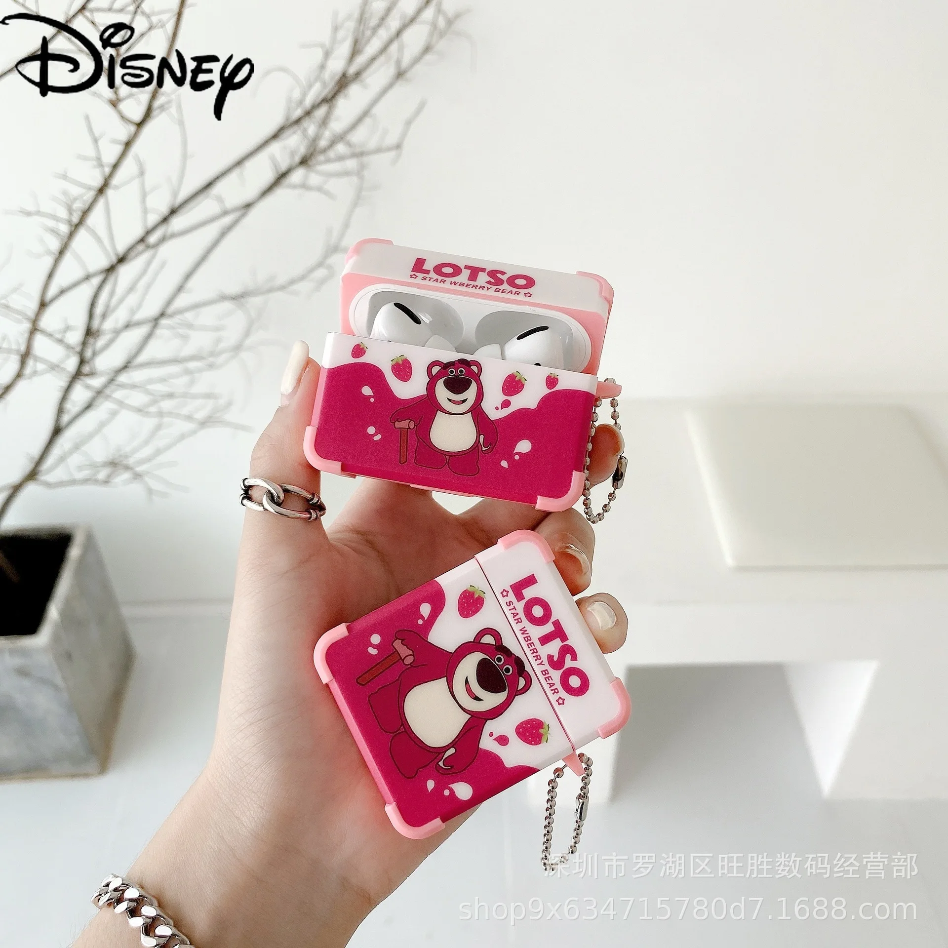 

Disney Lotso for Airpods Pro3 Protective Cover Bluetooth Compatible Wireless Headset 1/2 Generation Soft Shell Glossy