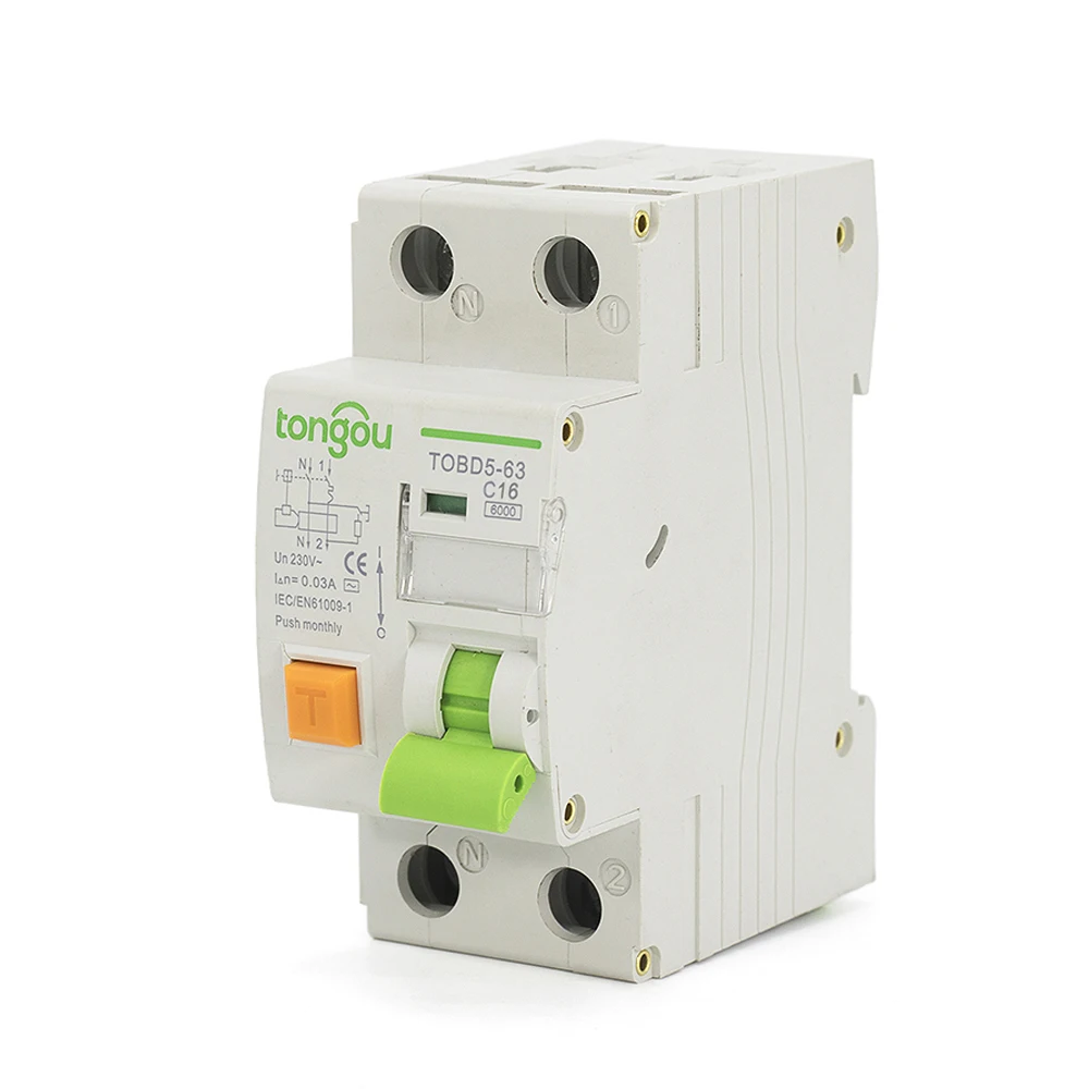 Автоматический выключатель с защитой от перегрузки по току и утечки 16 А 30 мА 6 ка 36