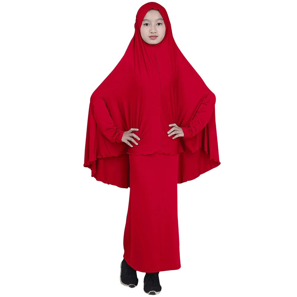 Комплект для мусульманских детей девочек Jilbab Abaya Burka Hijab исламское платье макси