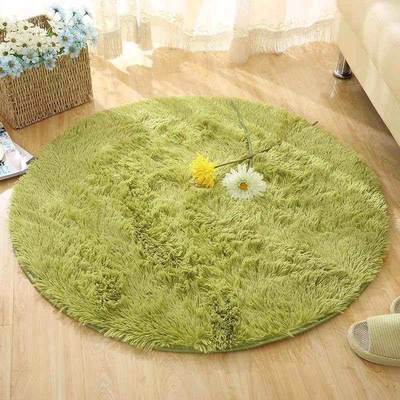 

Round Rug Carpets for Living Room Kilim Faux Fur Carpet Kids Room Long Plush rugs for bedroom Shaggy Area Rug White