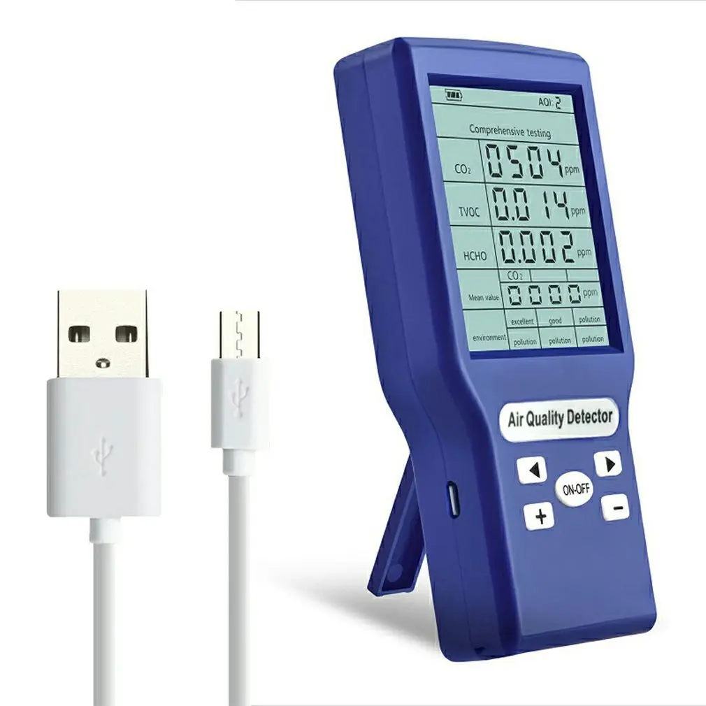 

Digital CO2 Detector Tester Carbon Dioxide Meter Air Quality Detector Laser PM2.5 PM10 PM1.0 Detectors Air Quality Monitor