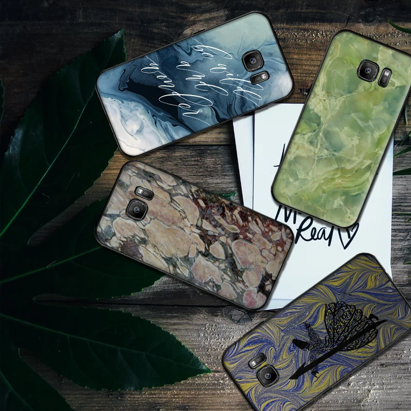 Жесткий и Красивый Мраморный из мягкого силикона с узором чехол для телефона Samsung